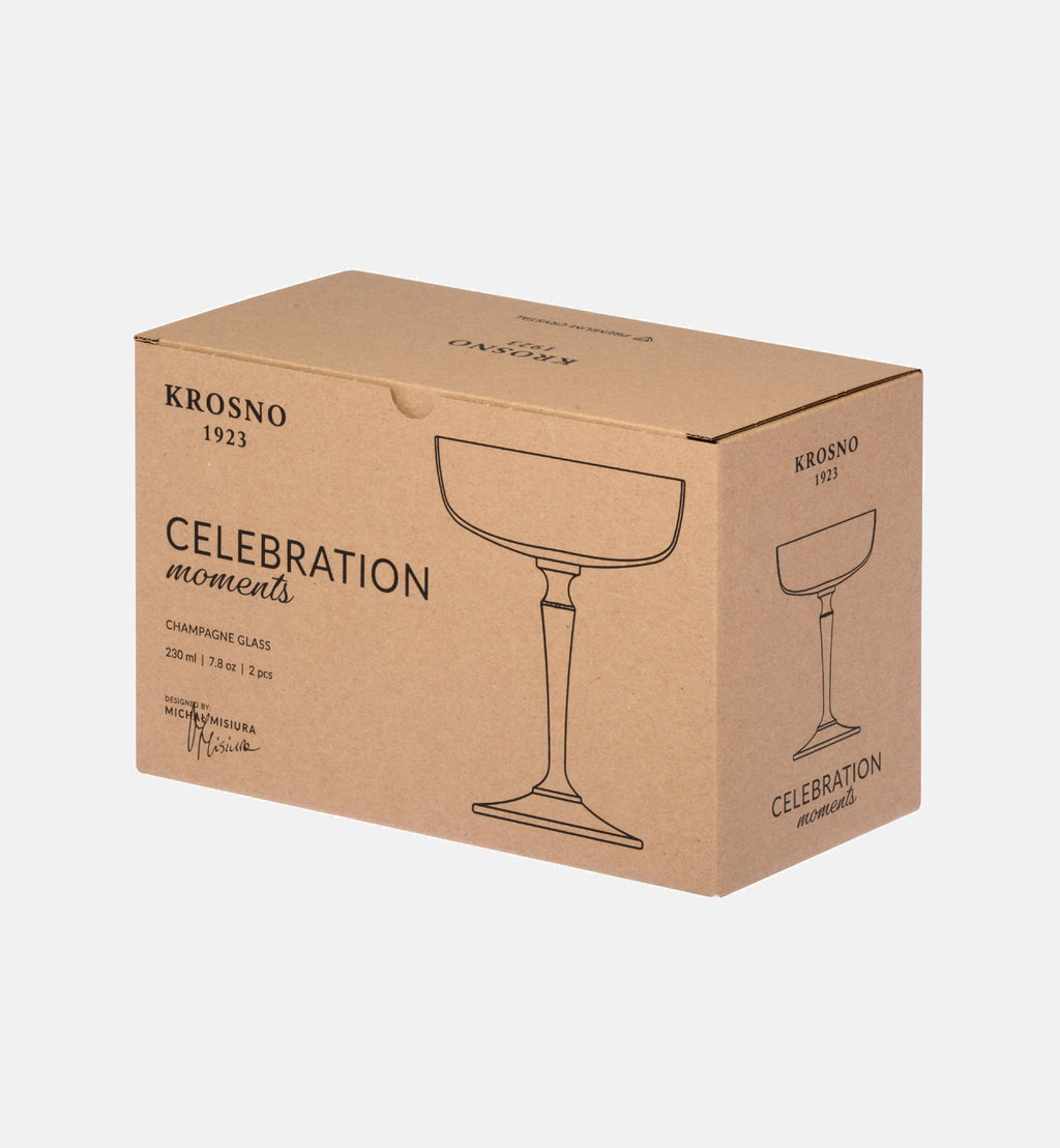 Kieliszki do szampana z zieloną nóżką 230 ml
