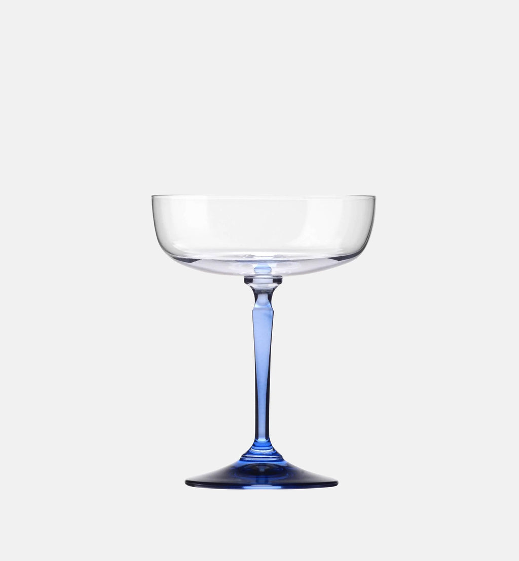 Sektgläser mit saphirblauem Stiel, 230 ml