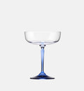 Sektgläser mit saphirblauem Stiel, 230 ml