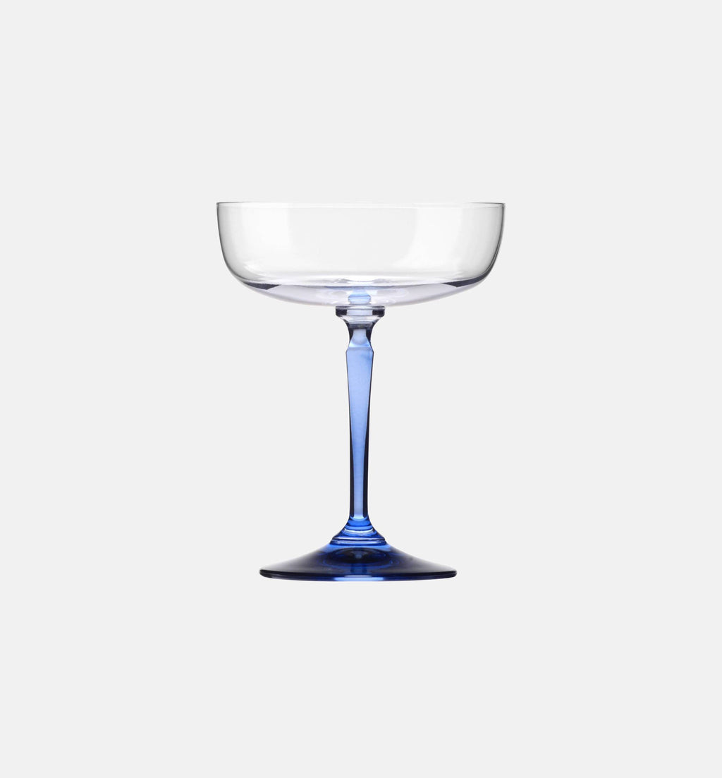 Sektgläser mit saphirblauem Stiel, 230 ml