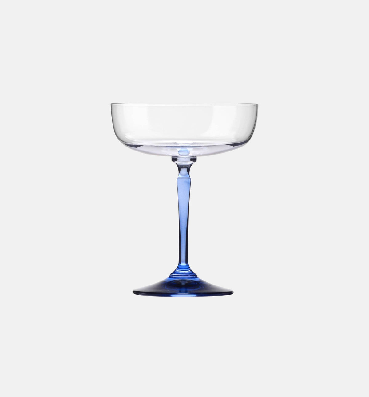 Sektgläser mit saphirblauem Stiel, 230 ml