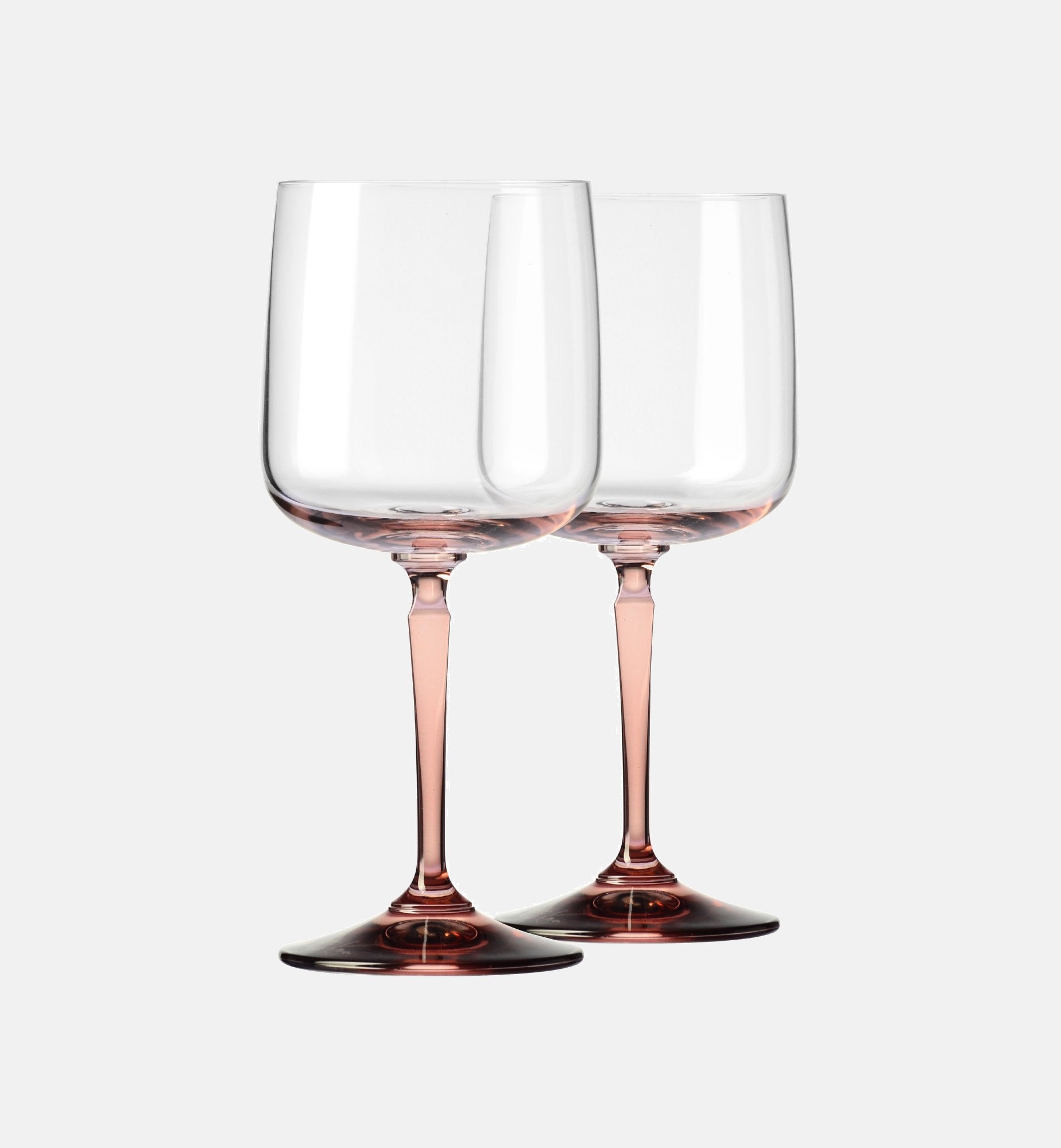 Wine Glasses with Pink Stem, 360 ml