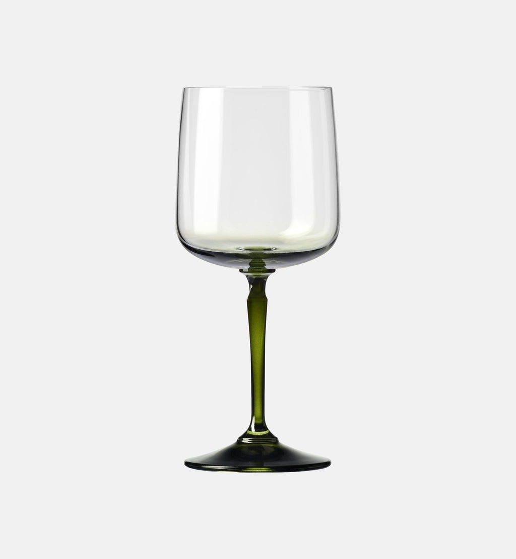 Wine Glasses with Green Stem, 360 ml