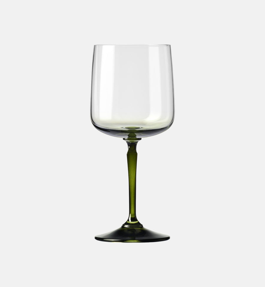 Wine Glasses with Green Stem, 360 ml