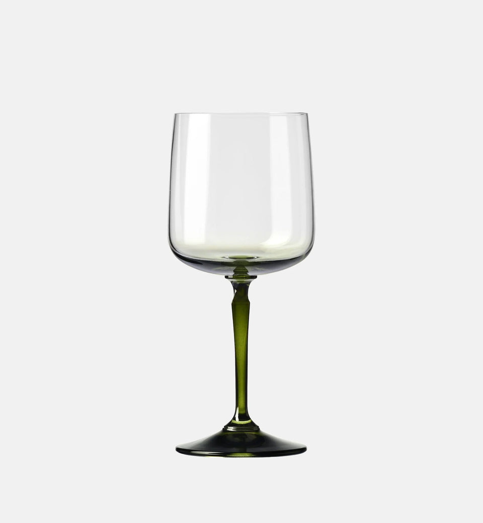 Wine Glasses with Green Stem, 360 ml