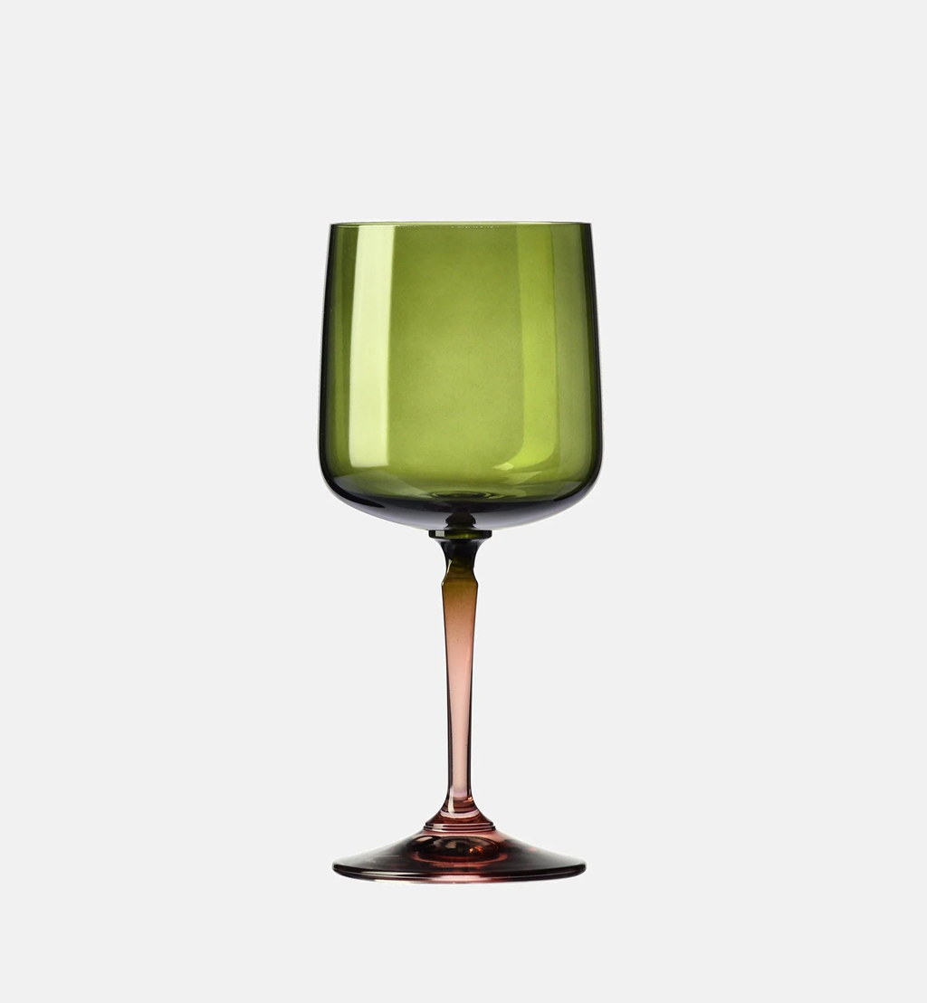 Wine Glasses, Pink and Green, 360 ml