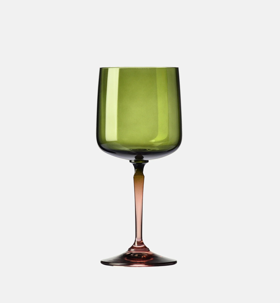 Wine Glasses, Pink and Green, 360 ml