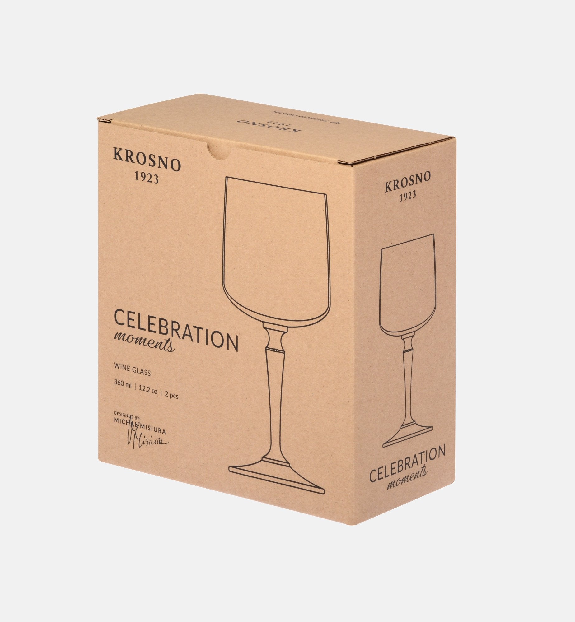 Wine Glasses with Green Stem, 360 ml