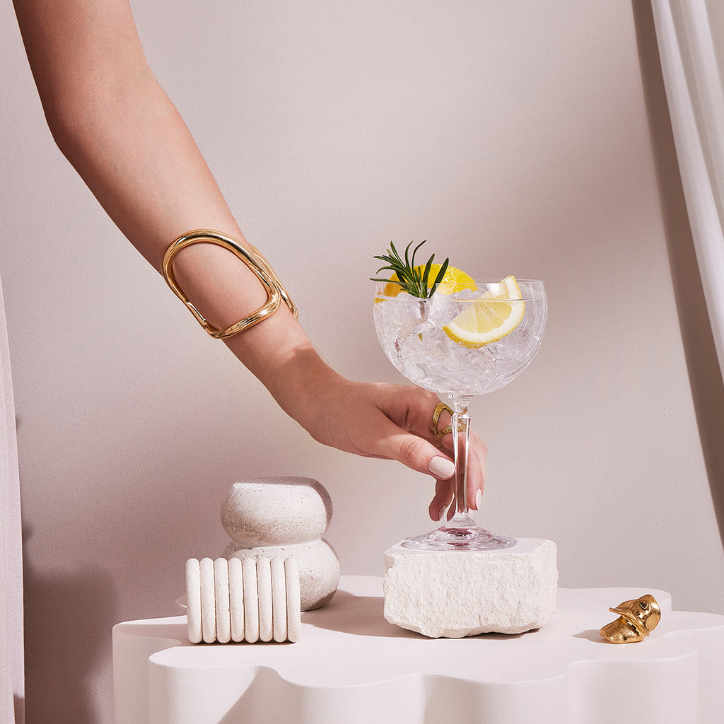 Goblet glasses for water and cocktails