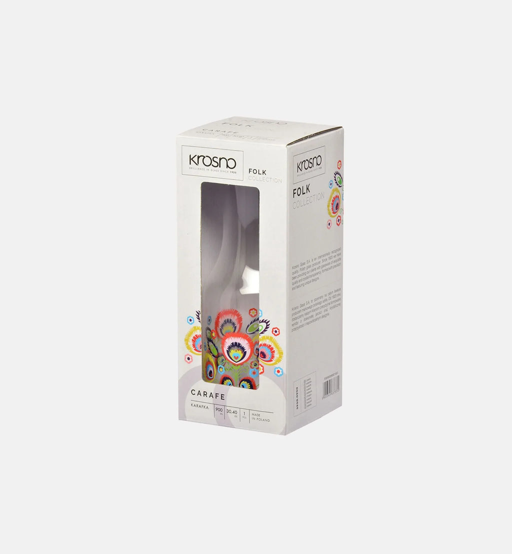 Karafka ze wzorem łowickim FOLK 900 ml