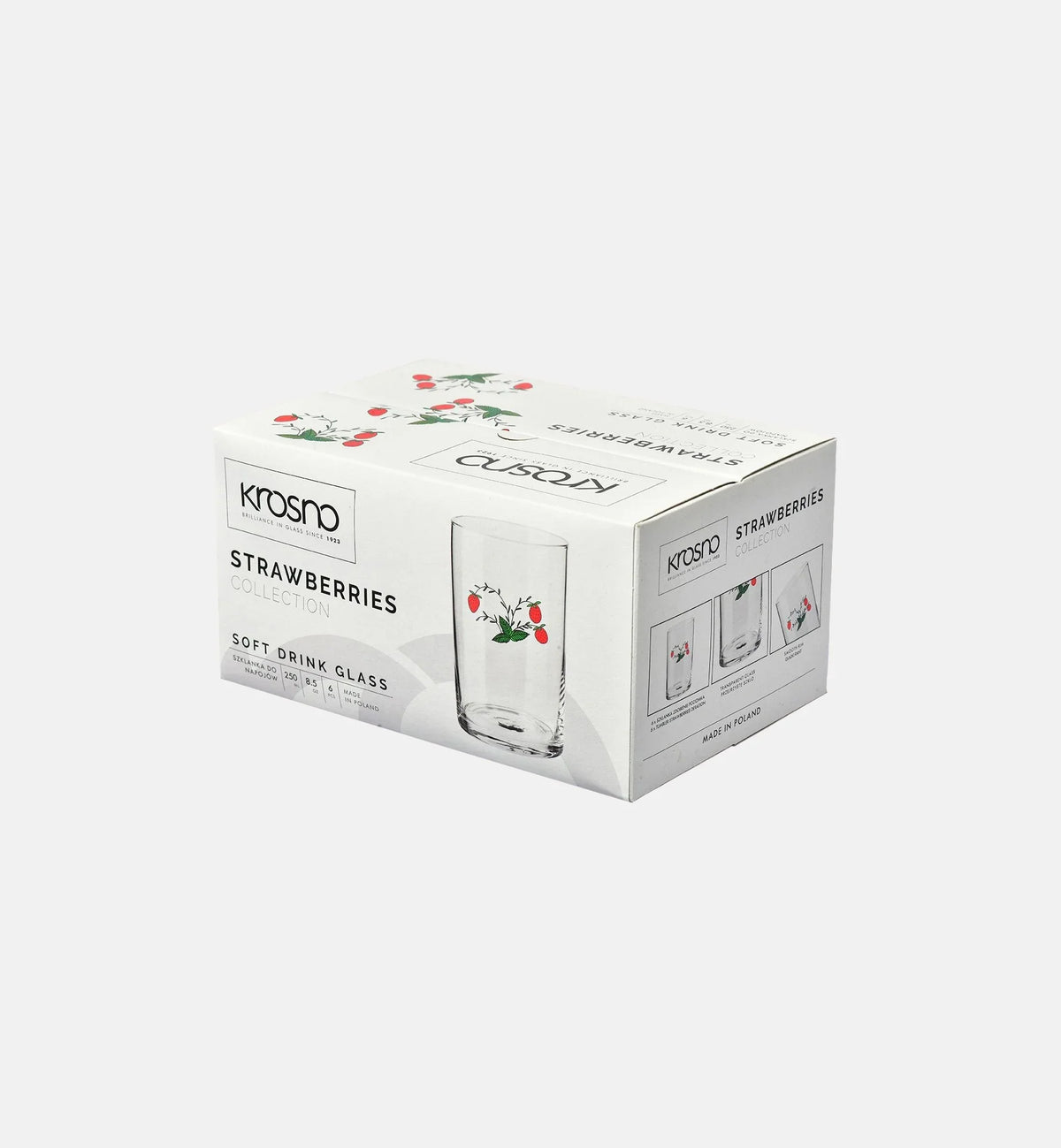 Szklanki do herbaty "Poziomka" 250 ml