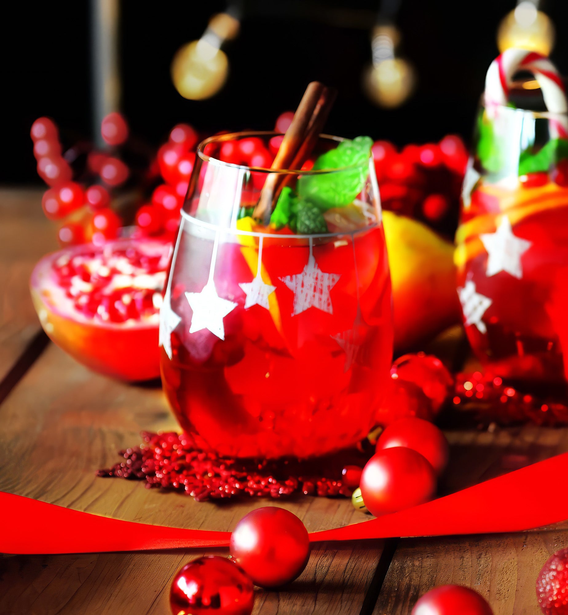 Szklanki STAR gwiazdki wiszące srebrne 500 ml
