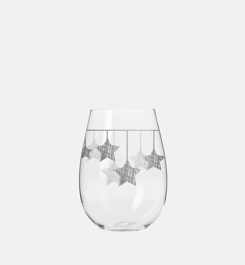 Szklanki STAR gwiazdki wiszące srebrne 500 ml