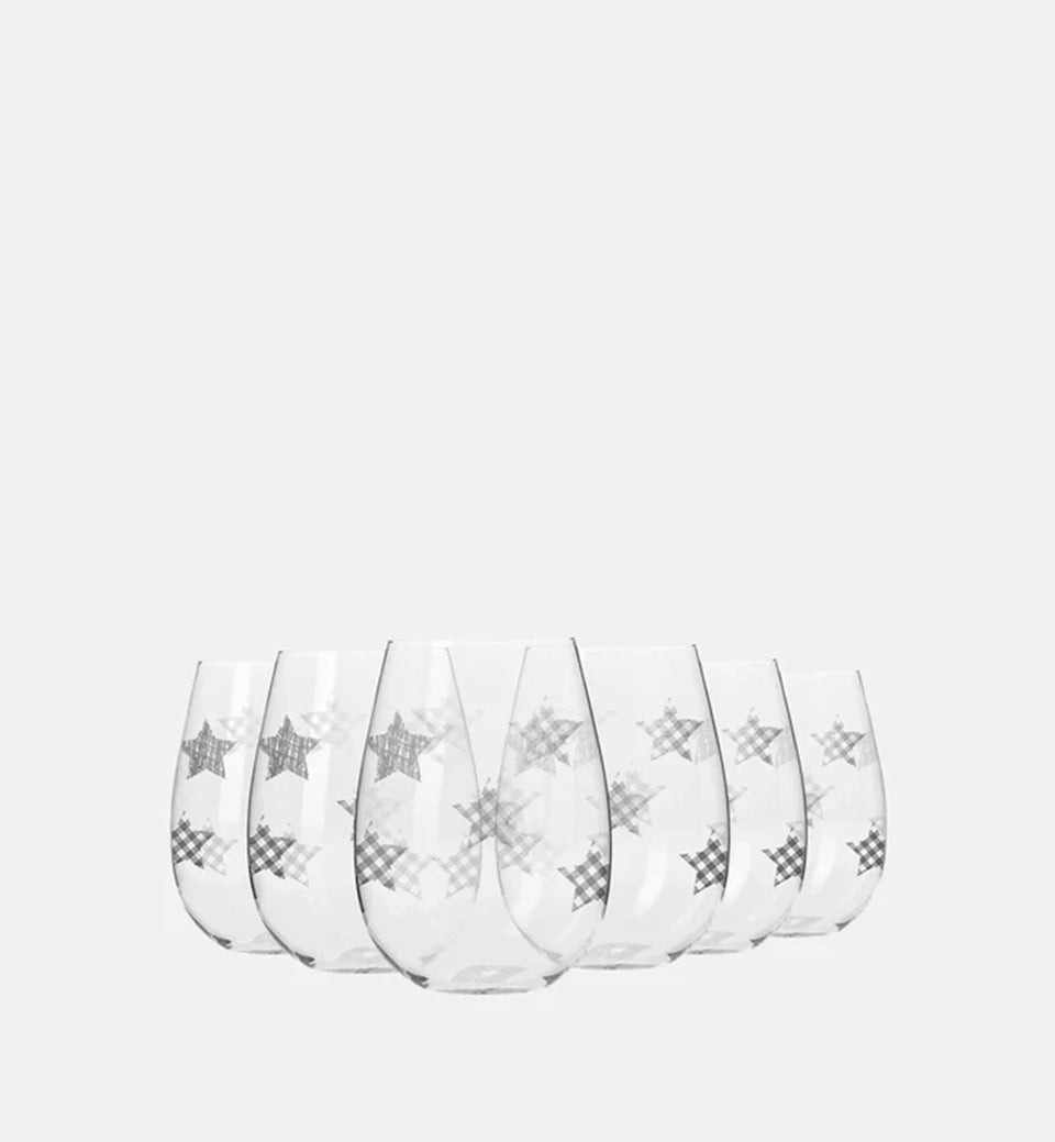 Szklanki STAR gwiazdki srebrne 500 ml