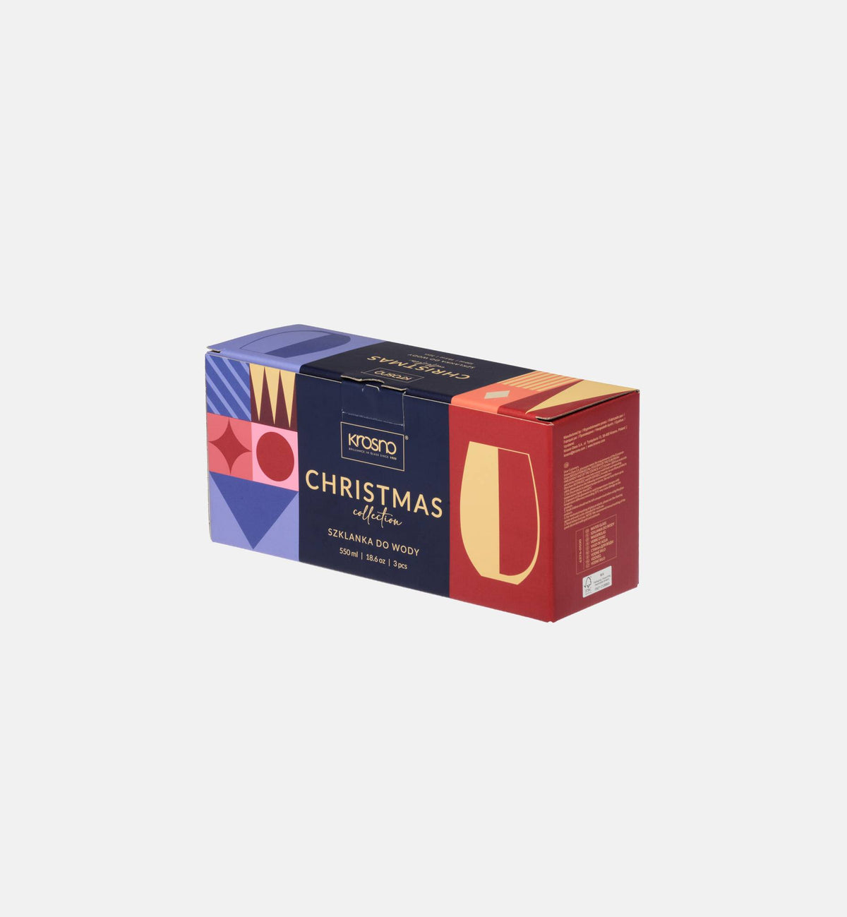 Świąteczne szklanki do wody CHRISTMAS COLLECTION Girlanda 550 ml