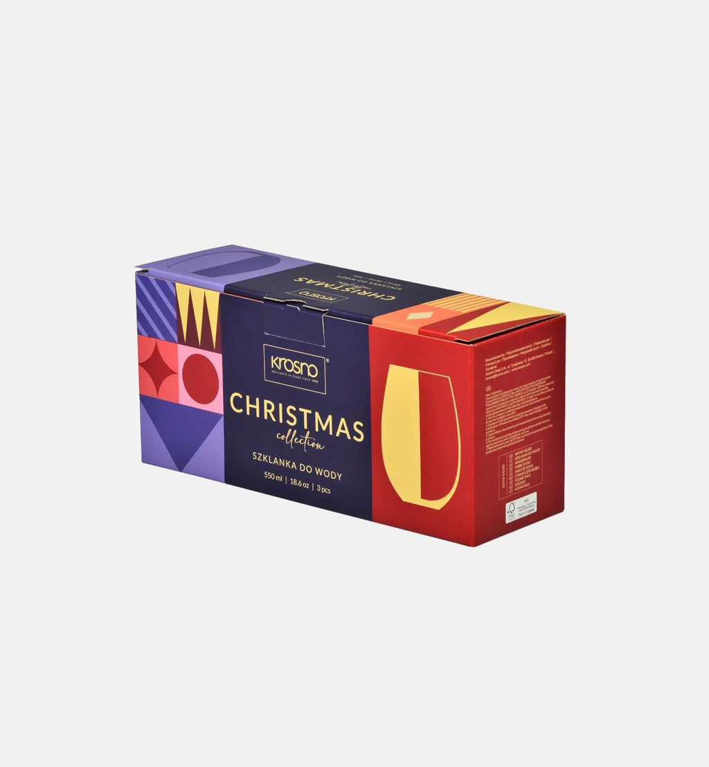Świąteczne szklanki do wody CHRISTMAS COLLECTION Krasnale 550 ml