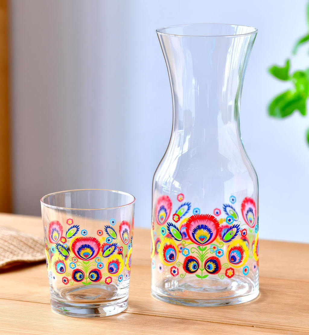 Folk Łowicz Pattern Glasses 250 ml (6 pcs.)