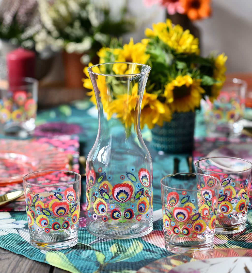 Folk Łowicz Pattern Glasses 250 ml (6 pcs.)