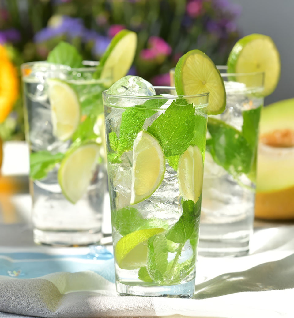 Tall beverage glasses