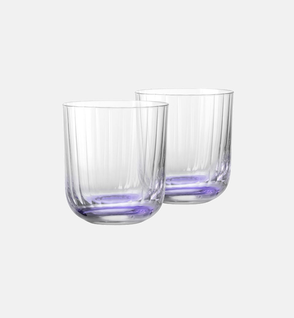 Geriffelte Wassergläser, Violett, 300 ml – 2 Stk. – Offizieller KROSNO Shop