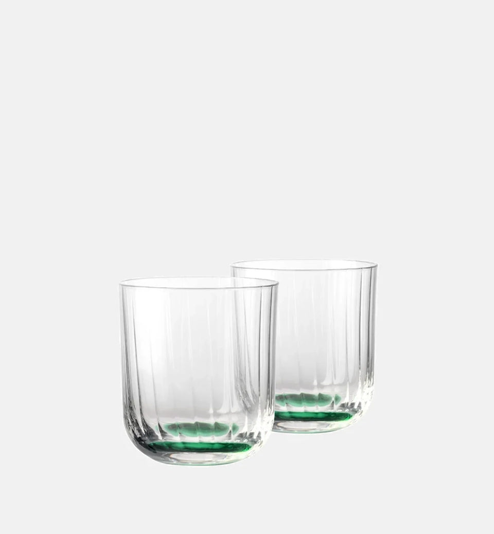 Ryflowane szklanki do wody Ciemnozielony 300 ml