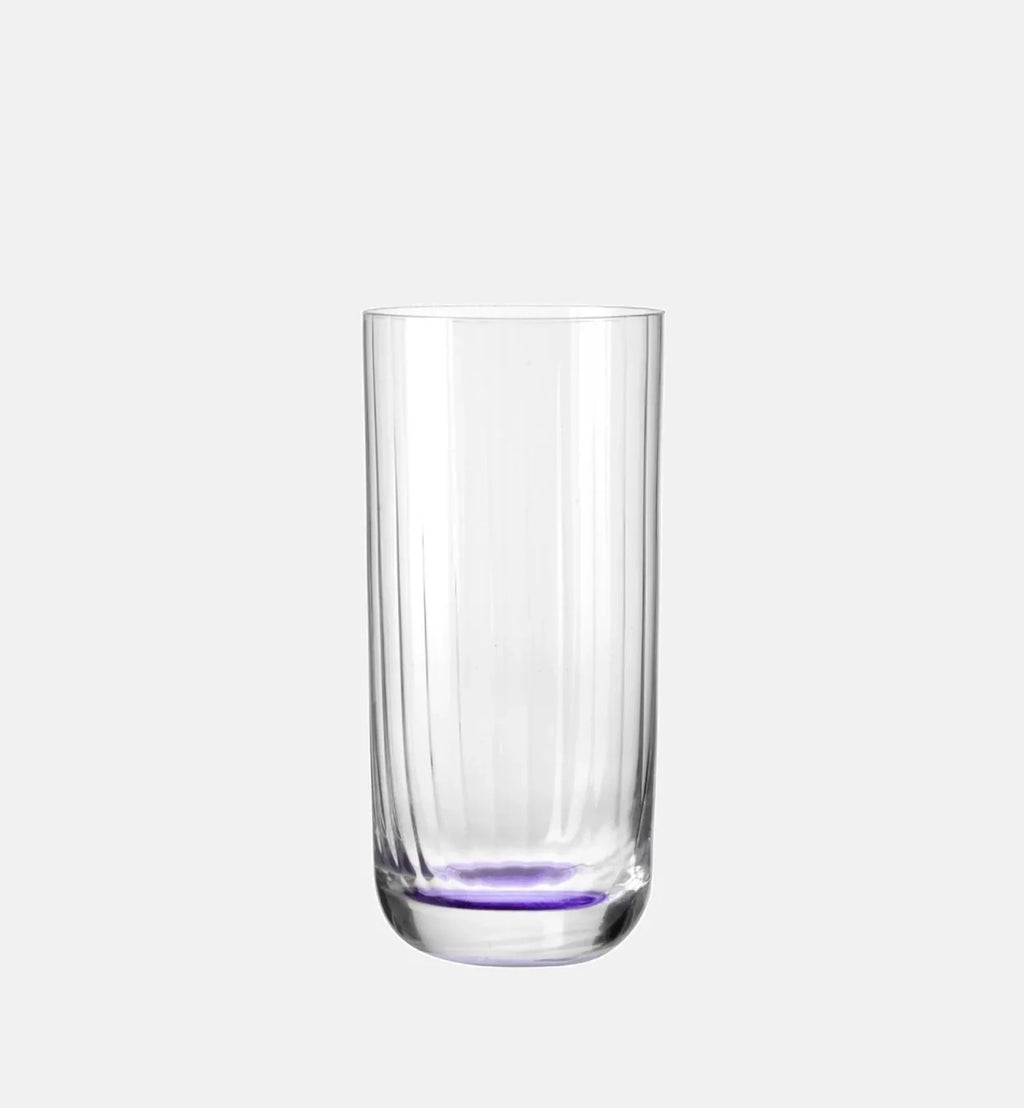 Wysokie ryflowane szklanki do wody Fioletowy 360 ml