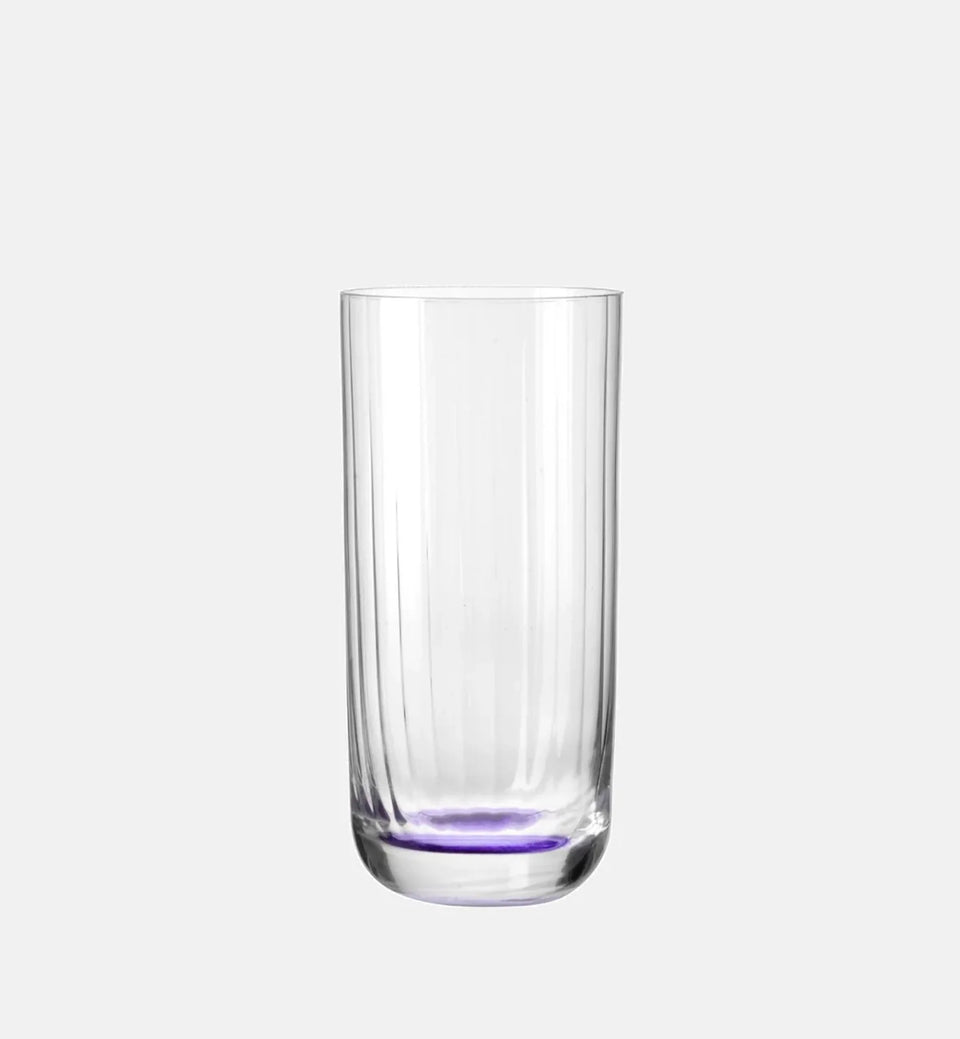 Wysokie ryflowane szklanki do wody Fioletowy 360 ml