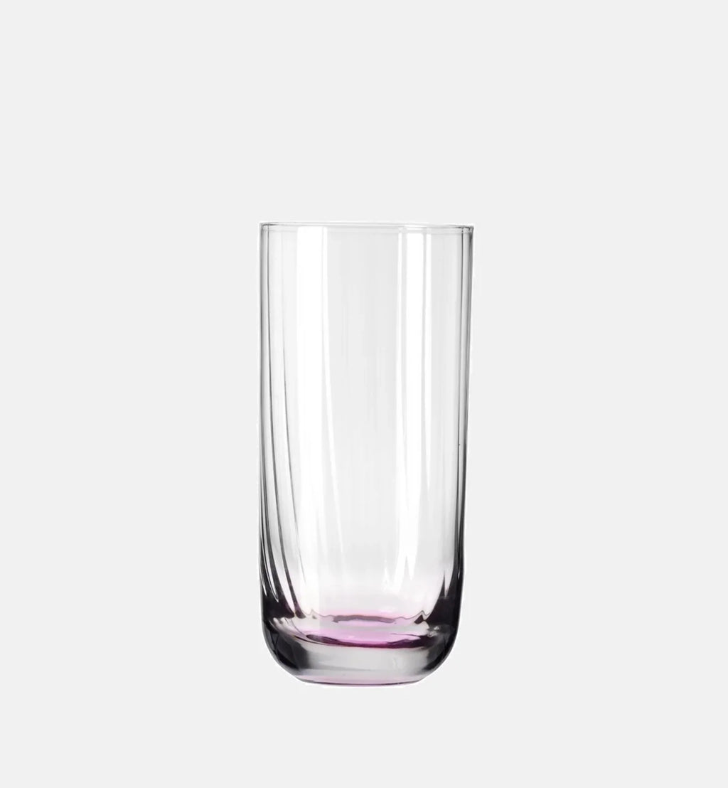 Wysokie ryflowane szklanki do wody Różowy 360 ml