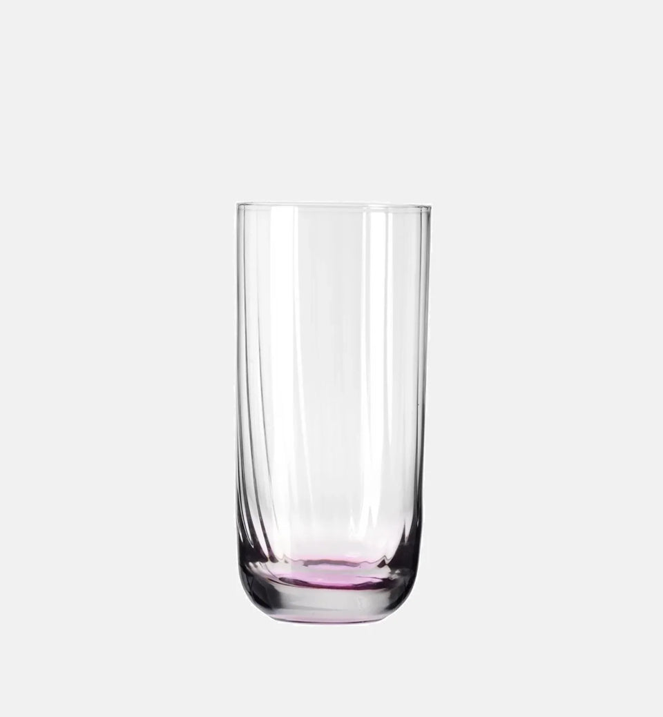 Wysokie ryflowane szklanki do wody Różowy 360 ml