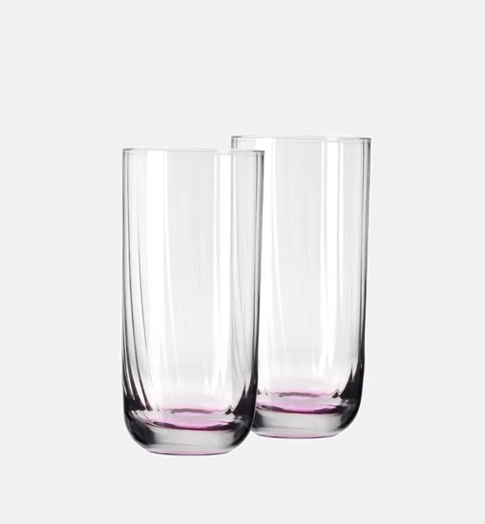 Wysokie ryflowane szklanki do wody Różowy 360 ml