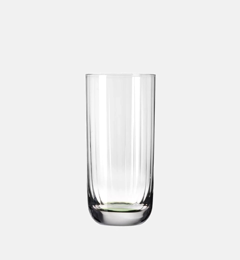 Wysokie ryflowane szklanki do wody Ciemnozielony 360 ml