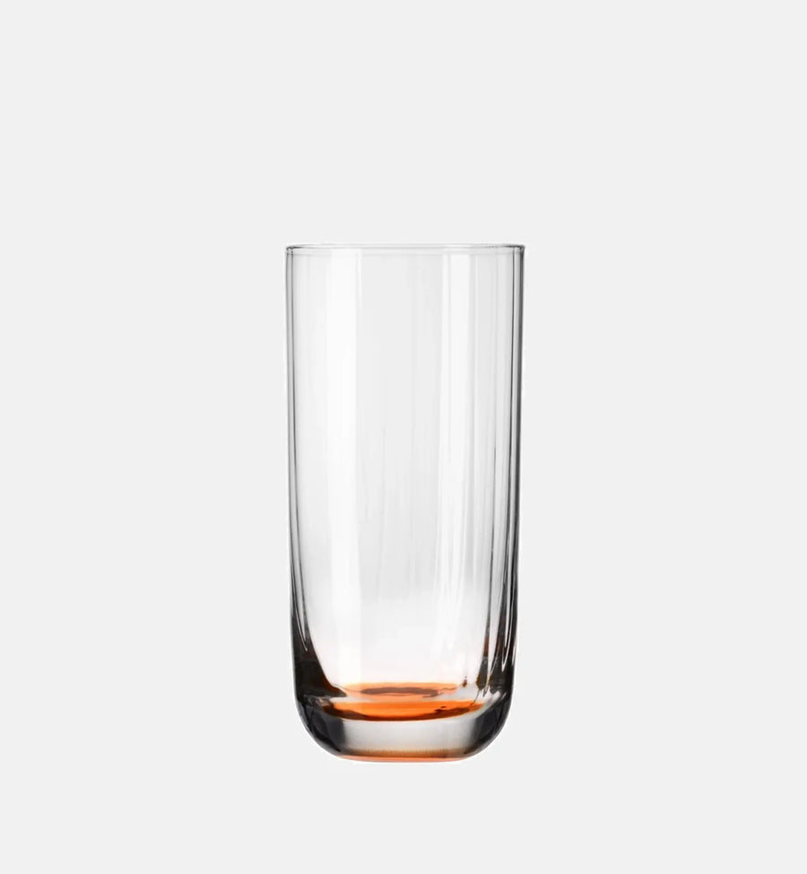 Wysokie ryflowane szklanki do wody Pomarańczowy 360 ml