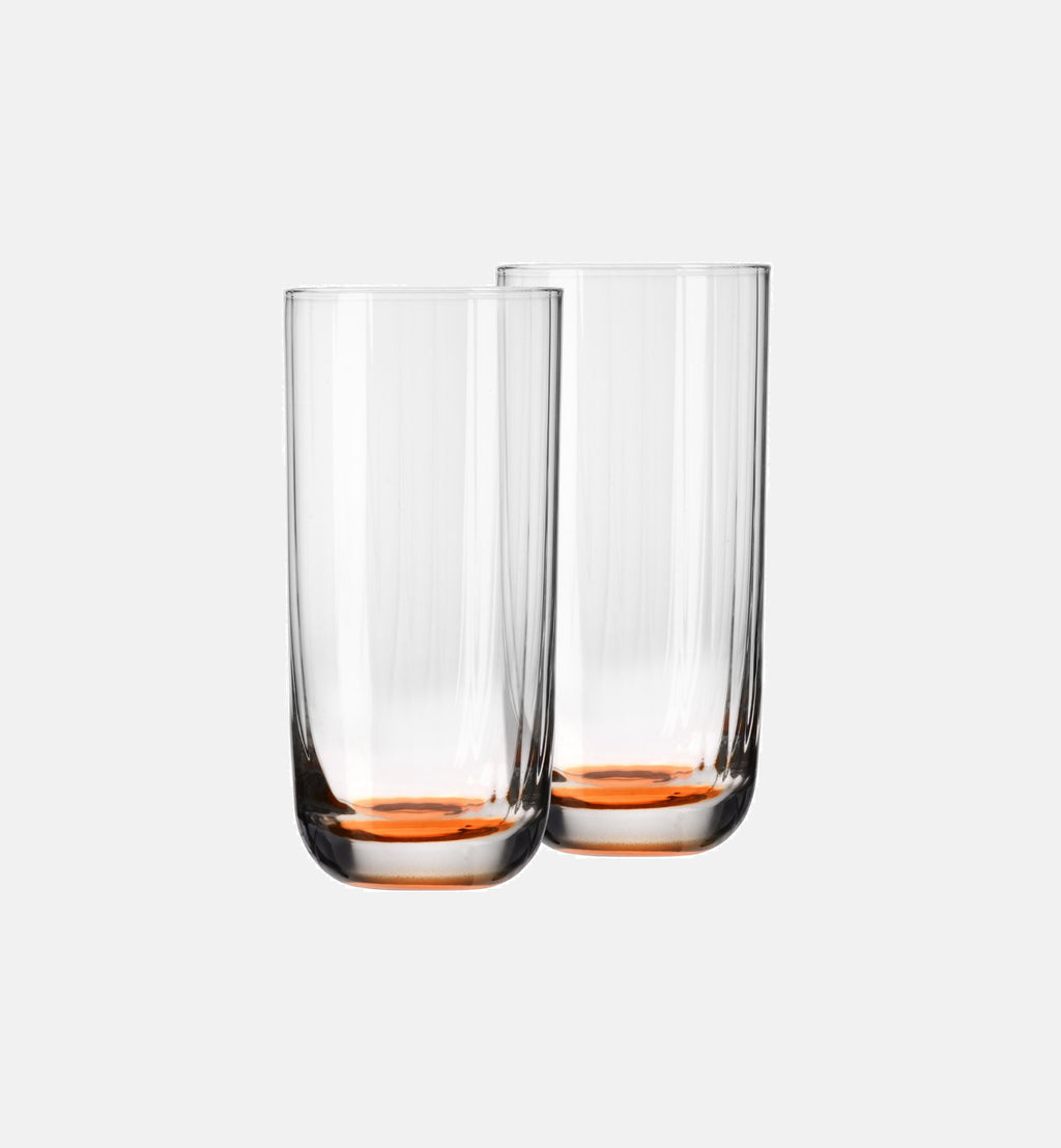Hohe geriffelte Wassergläser, Orange, 360 ml – 2 Stk. – Offizieller KROSNO Shop