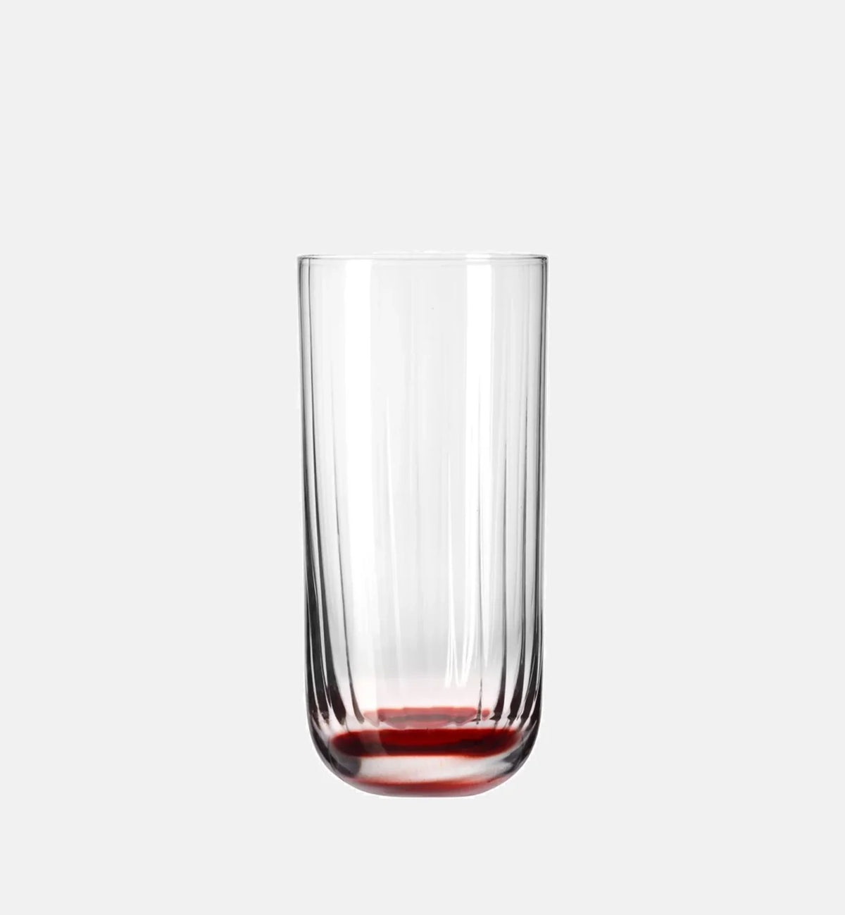 Wysokie ryflowane szklanki do wody Czerwony 360 ml