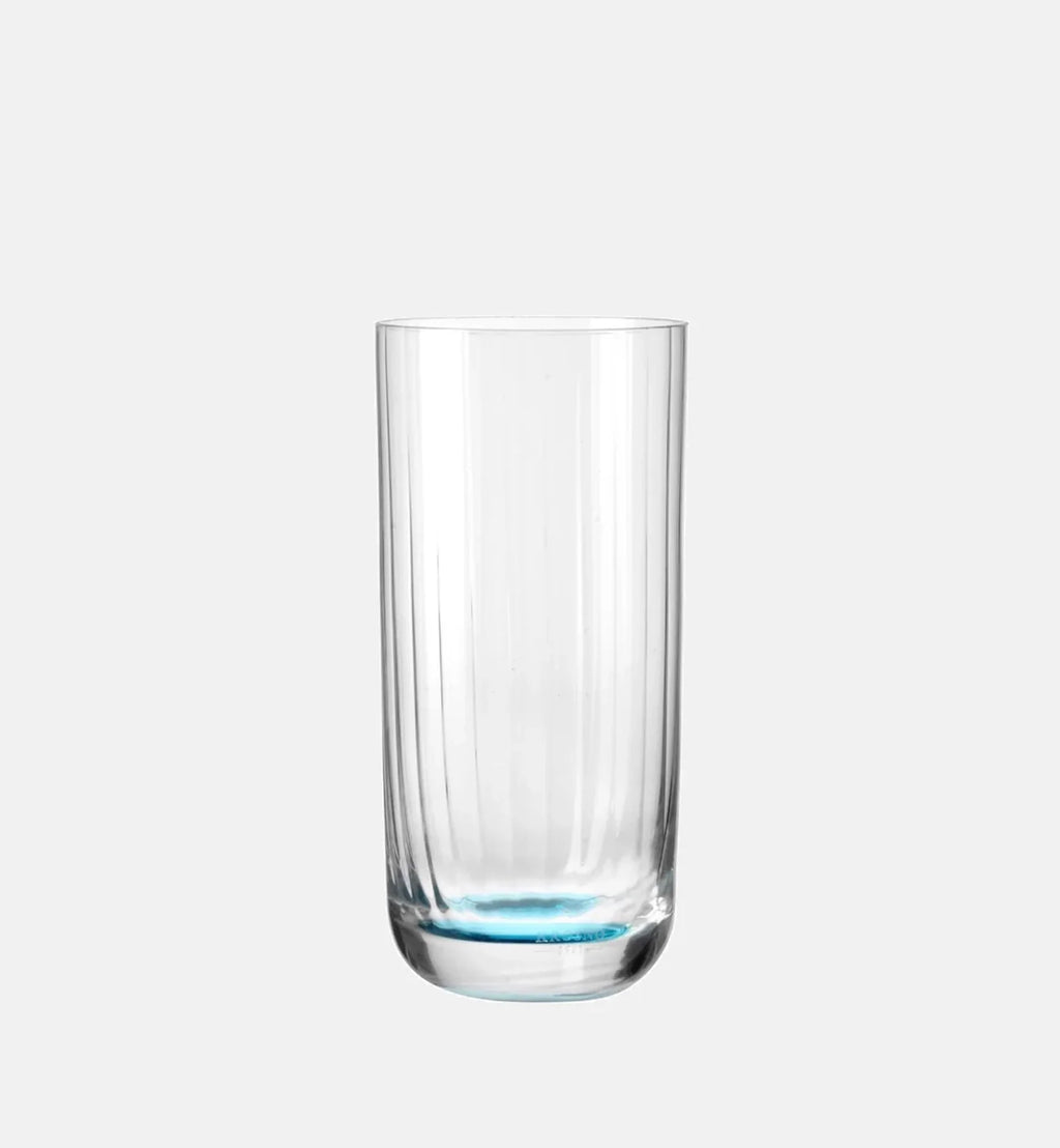 Wysokie ryflowane szklanki do wody Turkusowy 360 ml