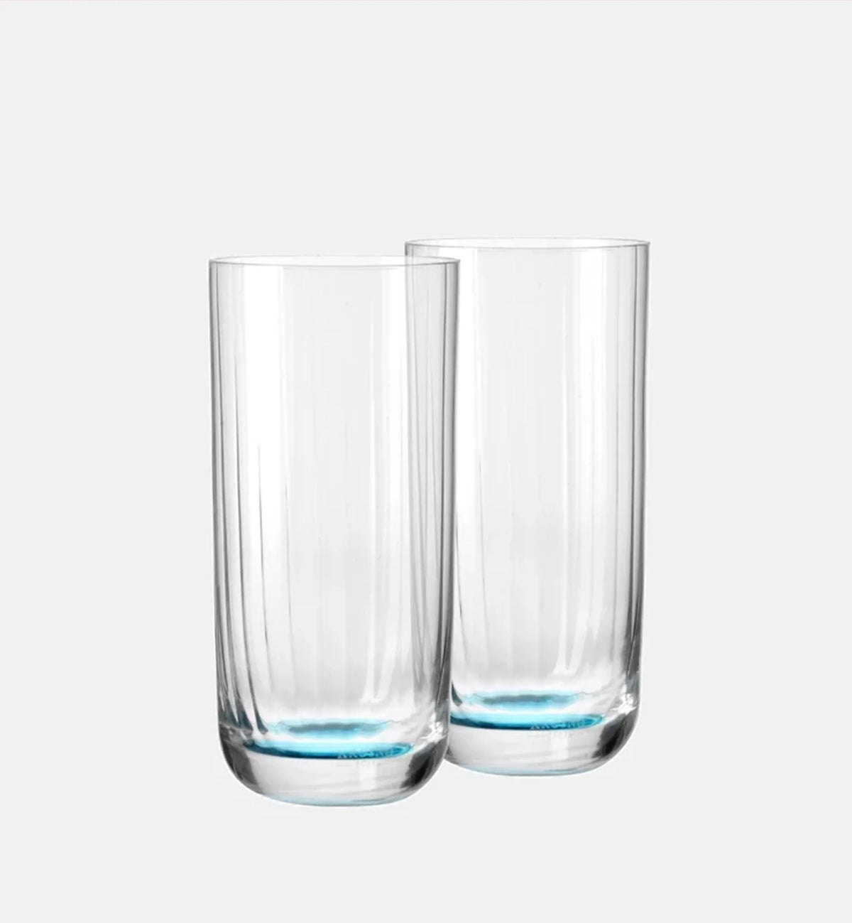 Wysokie ryflowane szklanki do wody Turkusowy 360 ml