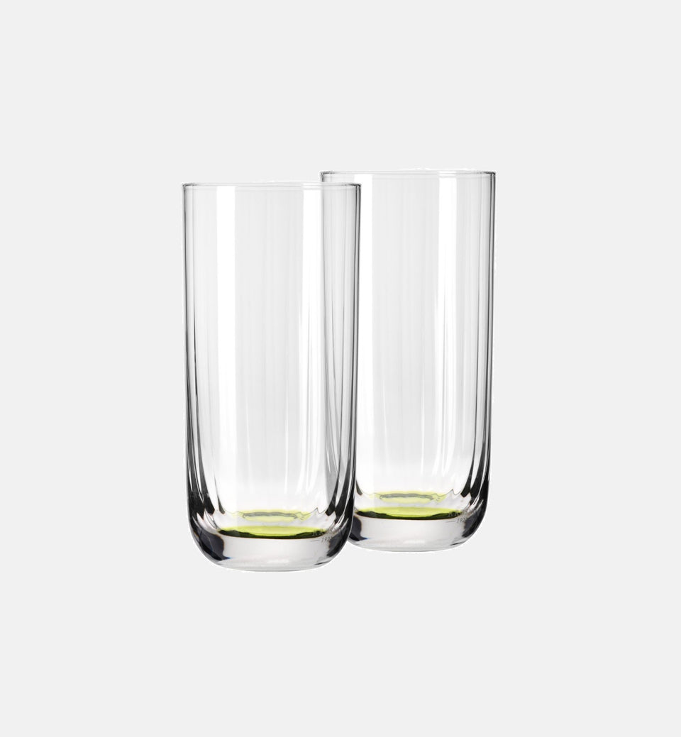 Hohe geriffelte Wassergläser, Grün, 360 ml – 2 Stk. – Offizieller KROSNO Shop