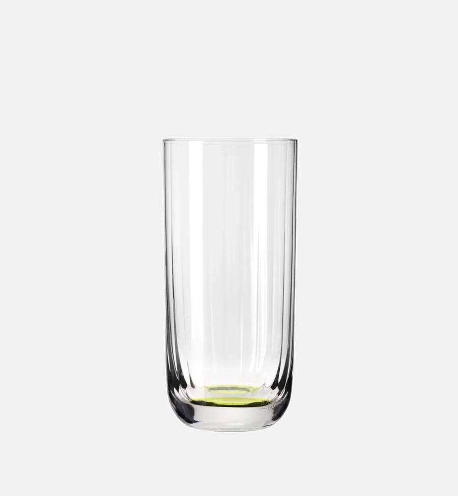 Wysokie ryflowane szklanki do wody Zielony 360 ml