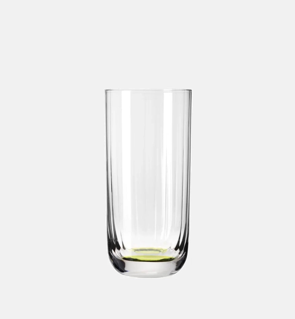 Wysokie ryflowane szklanki do wody Zielony 360 ml
