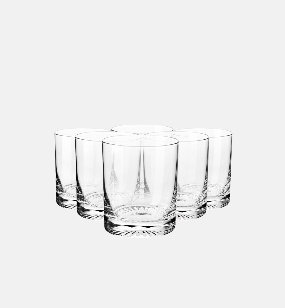 Whisky Glasses with Embossed Base, 300 ml