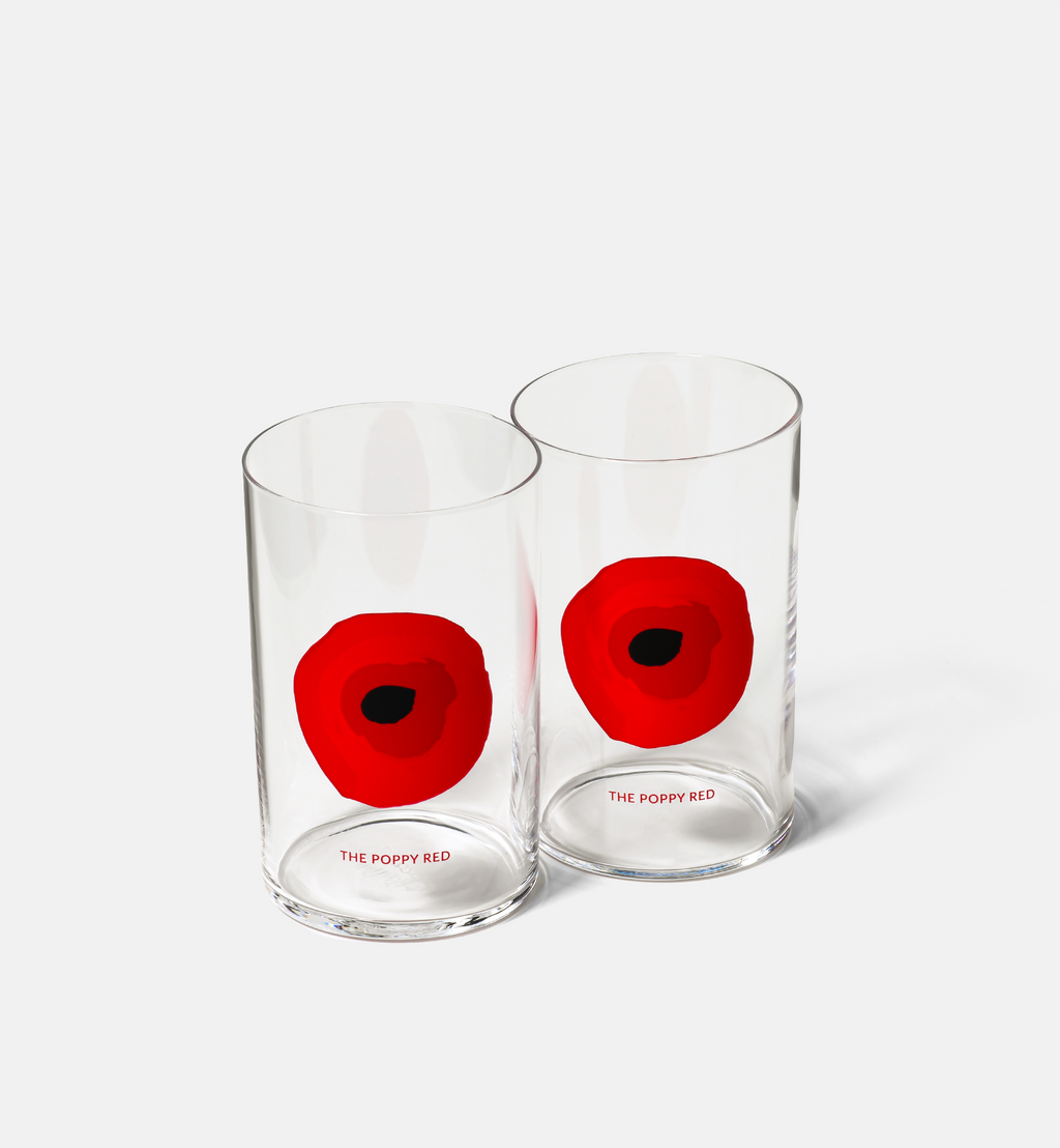 Polka Poppy Red Crystal Tumbler, 250 ml