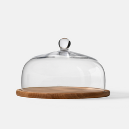 Cloche with Wooden Stand, 28.5 cm