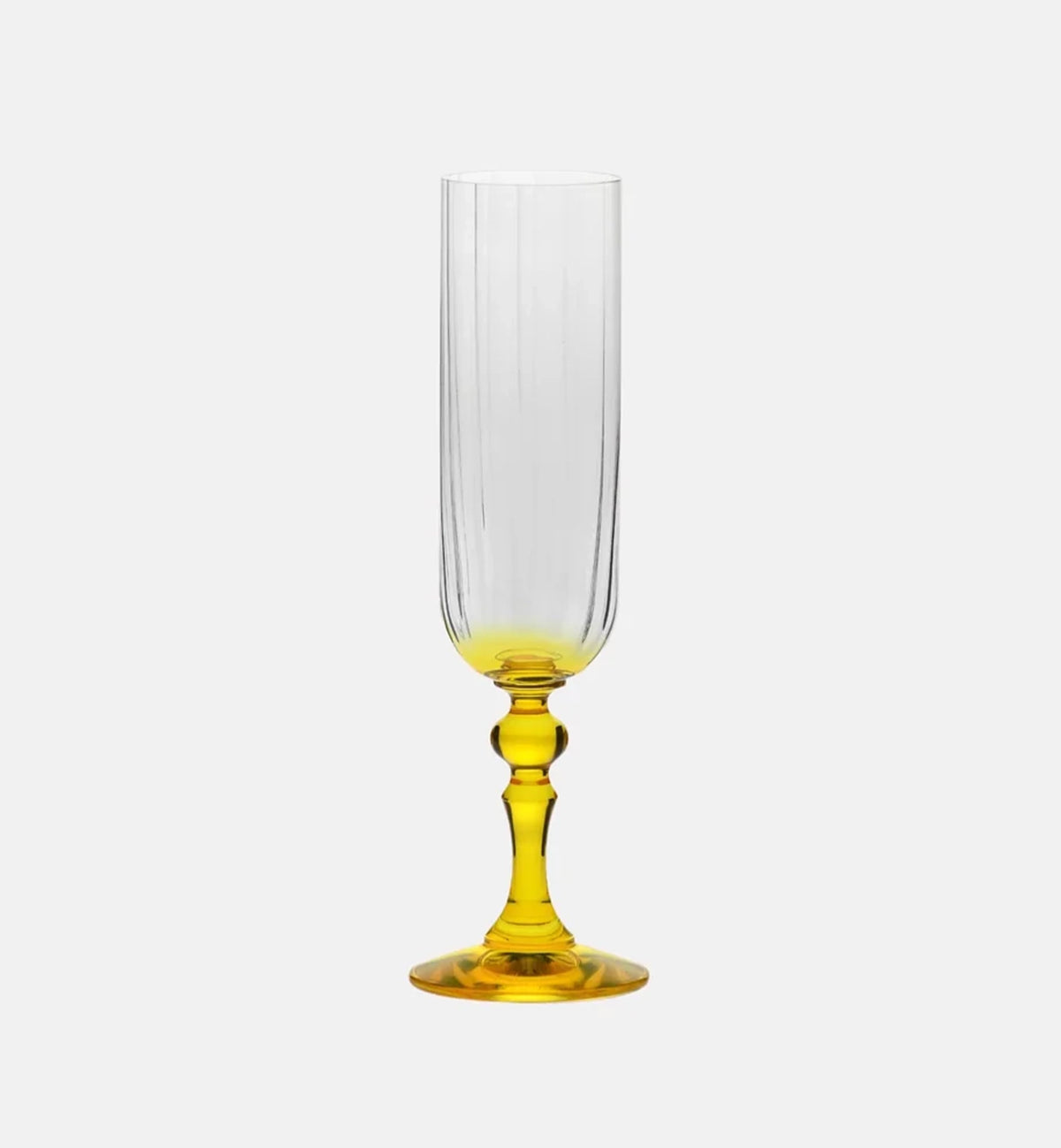 Cieniowane kieliszki do szampana z żółtą nóżką 200 ml