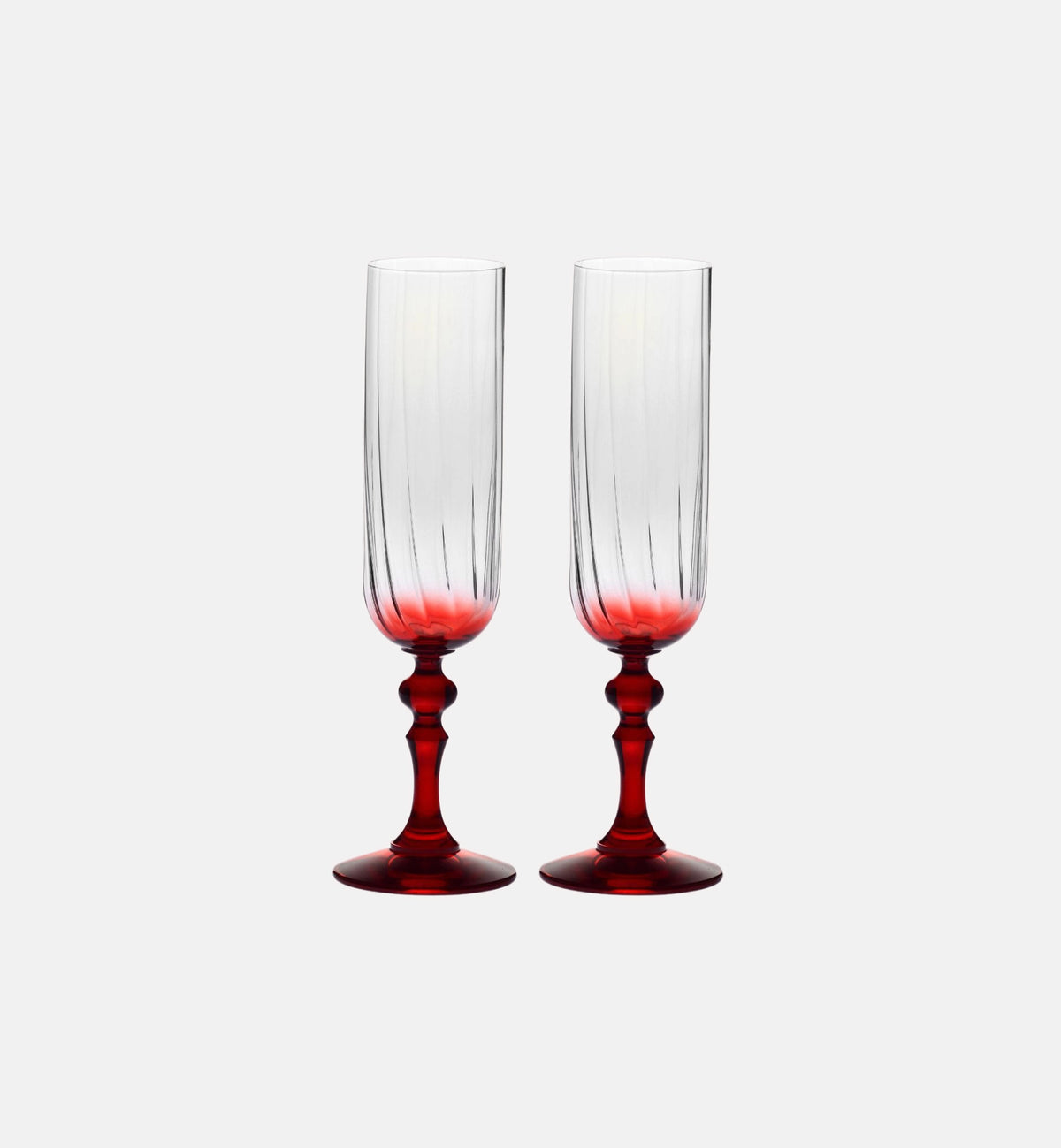 Sektgläser mit Farbverlauf und rotem Stiel, 200 ml – 2 Stk., Burgund – Offizieller KROSNO Shop