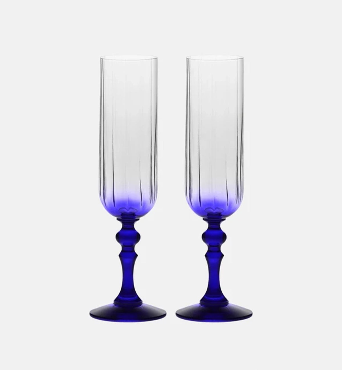 Ombré Champagne Glasses with Navy Stem, 200 ml