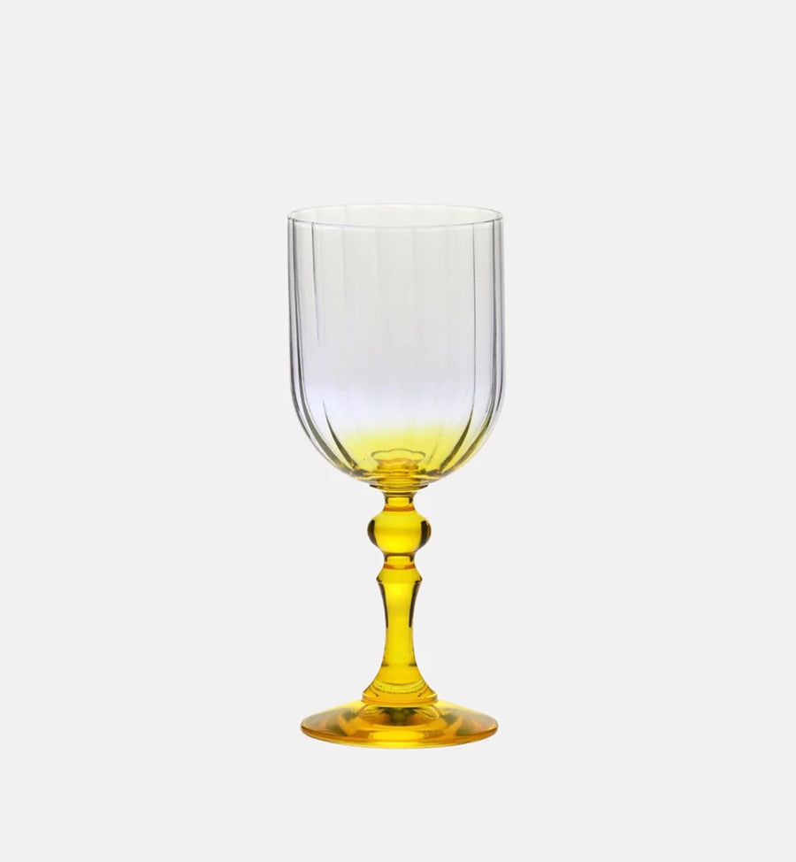Cieniowane kieliszki do wina z żółtą nóżką 300 ml