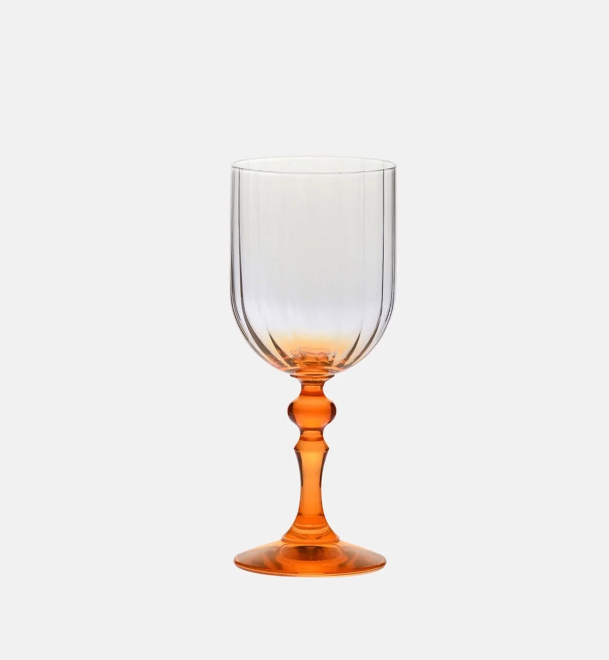 Weingläser mit Farbverlauf und orangefarbenem Stiel, 300 ml