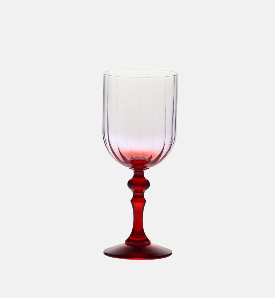 Cieniowane kieliszki do wina z czerwoną nóżką 300 ml
