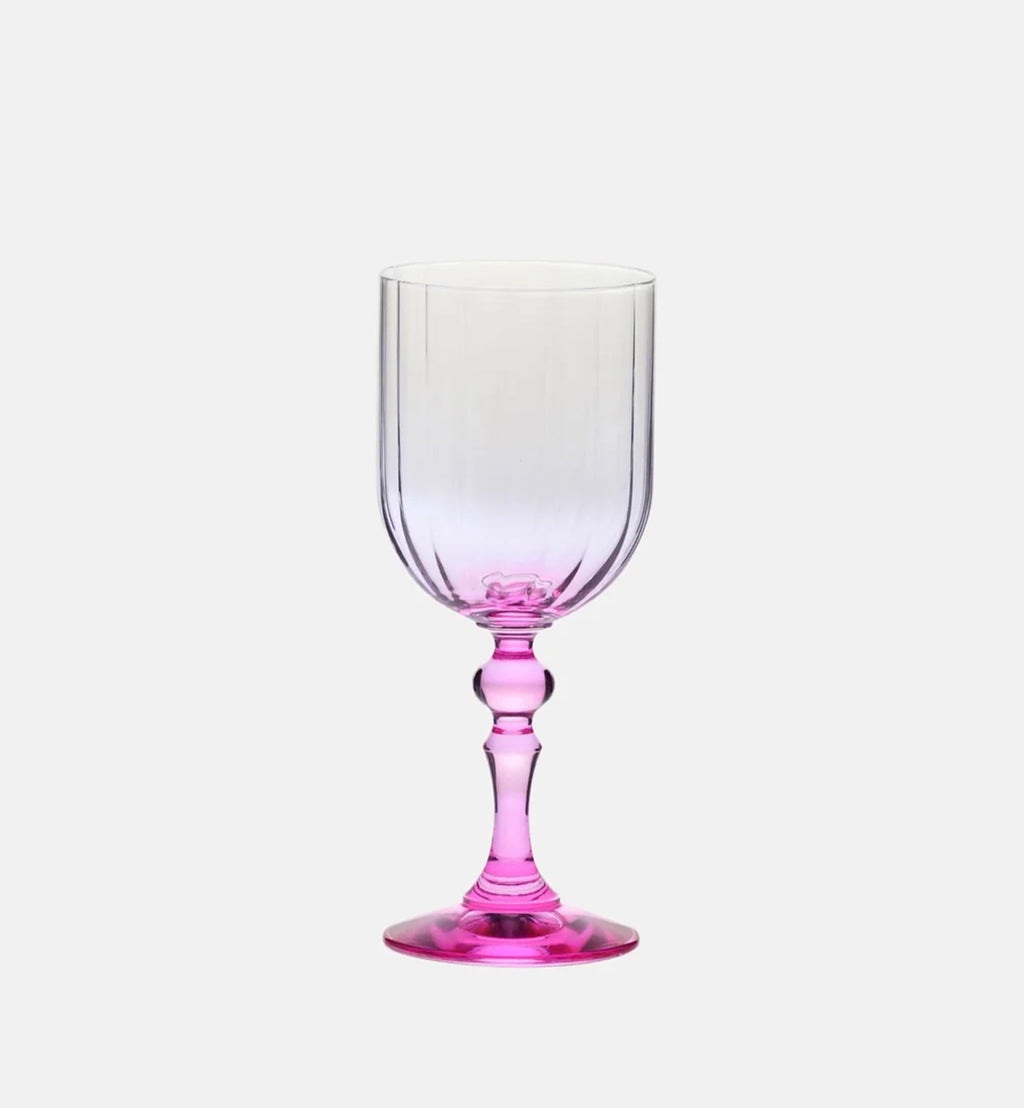 Cieniowane kieliszki do wina z różową nóżką 300 ml