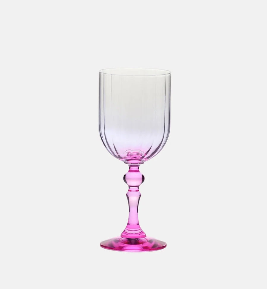 Cieniowane kieliszki do wina z różową nóżką 300 ml